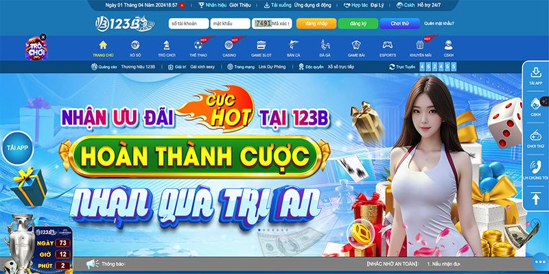 Hoàn trả hàng tuần hấp dẫn tại 123B casino 